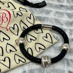 Brighton Black and Silver Textured Charm Bracelet